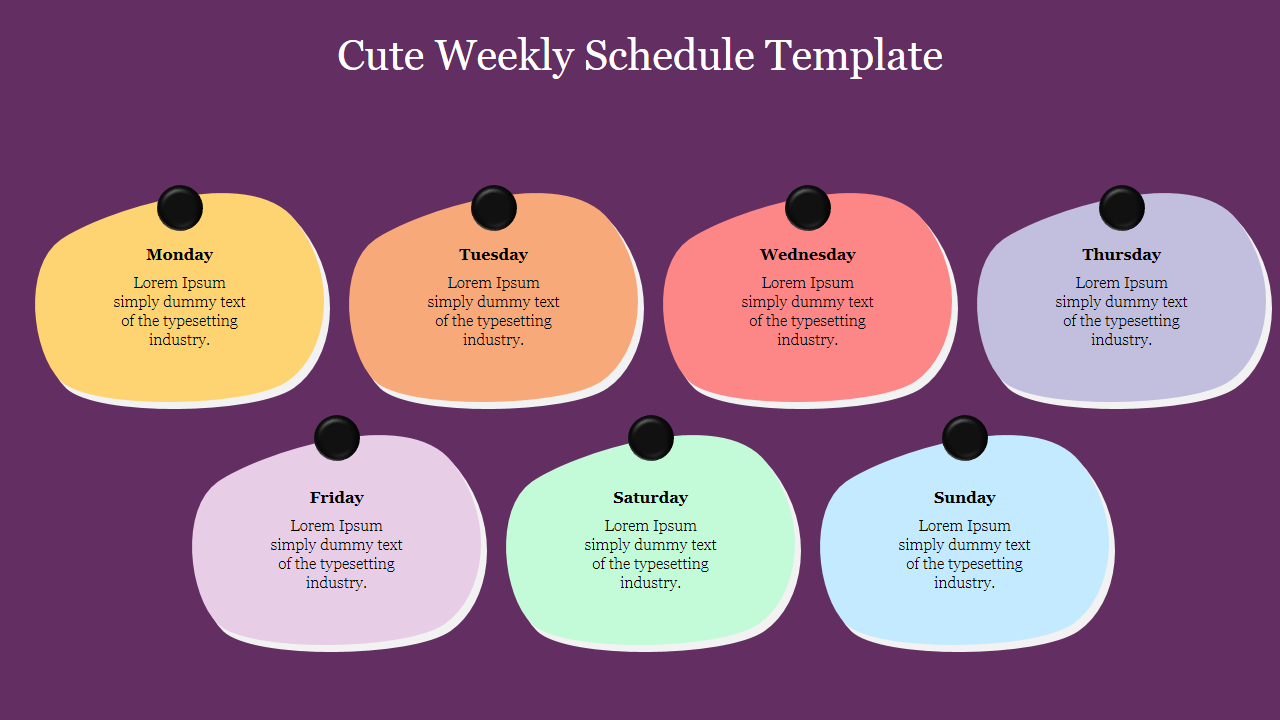 Innovative Cute Weekly Schedule Template Presentation